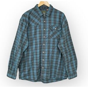 Howler Brothers Blue Plaid Casual Button Down Shirt